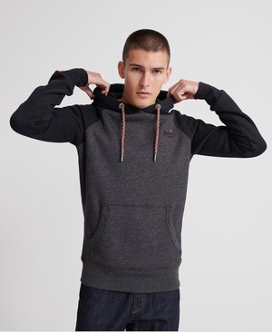 Superdry Orange Label Raglan Férfi Kapucnis Pulóver Fekete | WLBDP1896